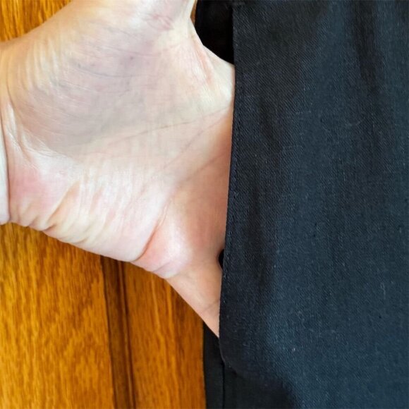 Coldwater Creek Women's Black Linen Pants Size L 14 Elastic Waistband - Picture 4 of 8